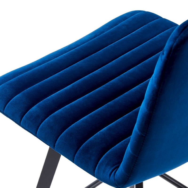 Quinn Dining Collection  Indigo Velvet Counter Stool