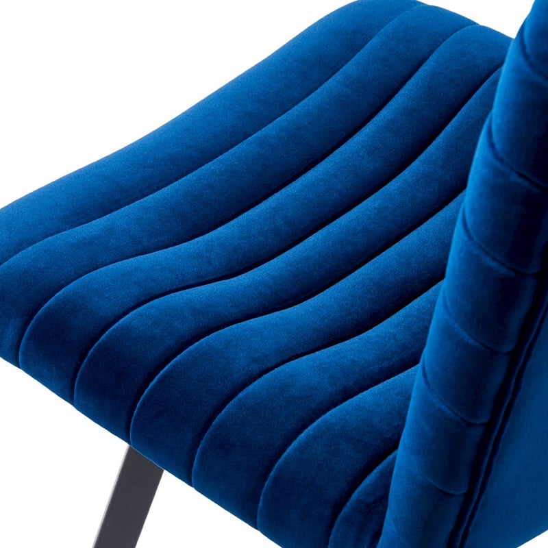 Quinn Dining Collection  Indigo Velvet Counter Stool