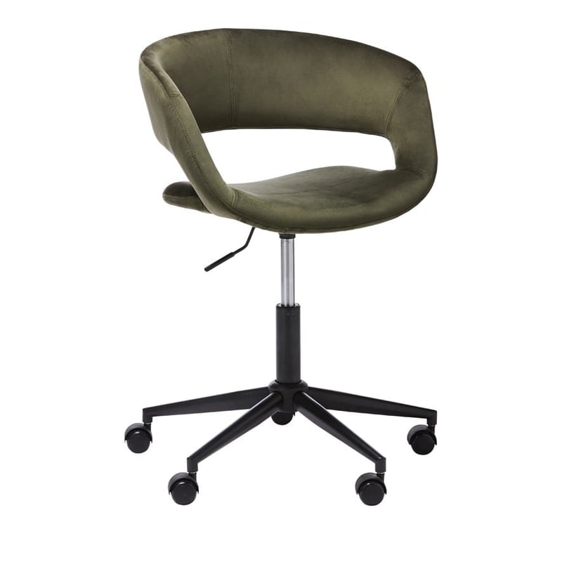 San Diego Desk Chair  Olive Velvet/Black 