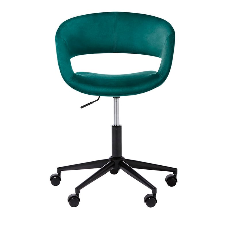 San Diego Desk Chair  Teal Velvet/Black 