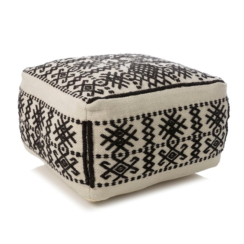 Aztec Pouf Natural Black
