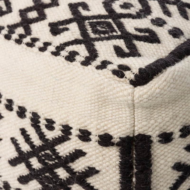 Aztec Pouf Natural Black