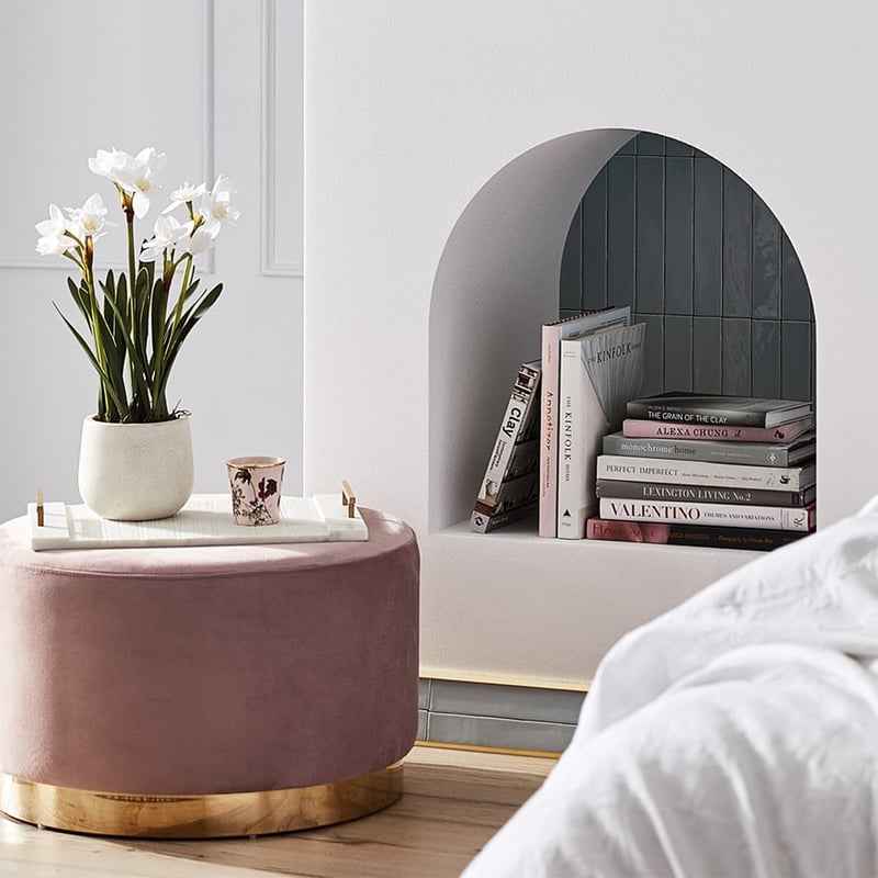 Torino Luxe Large Ottoman in Rose Pink & Gold