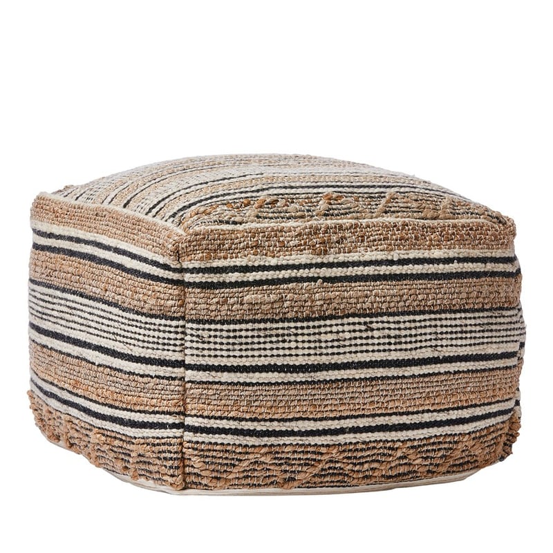 Mona Natural & Black Stripe Pouf