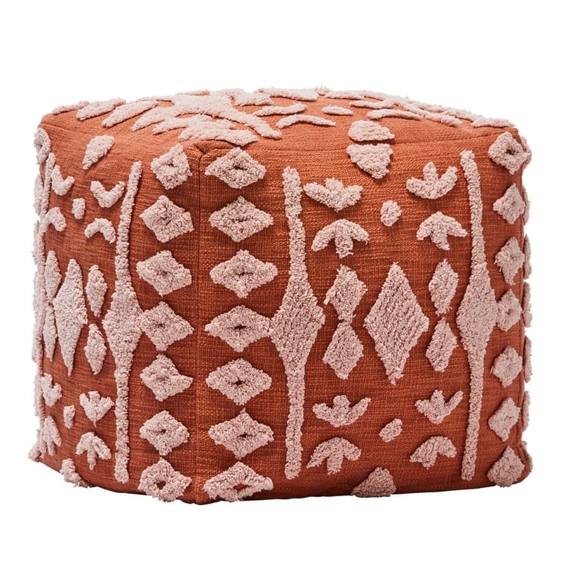 Red Earth Burnt Orange Pouf