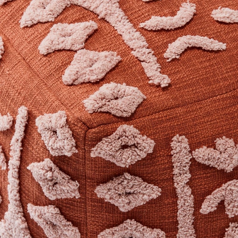 Red Earth Burnt Orange Pouf