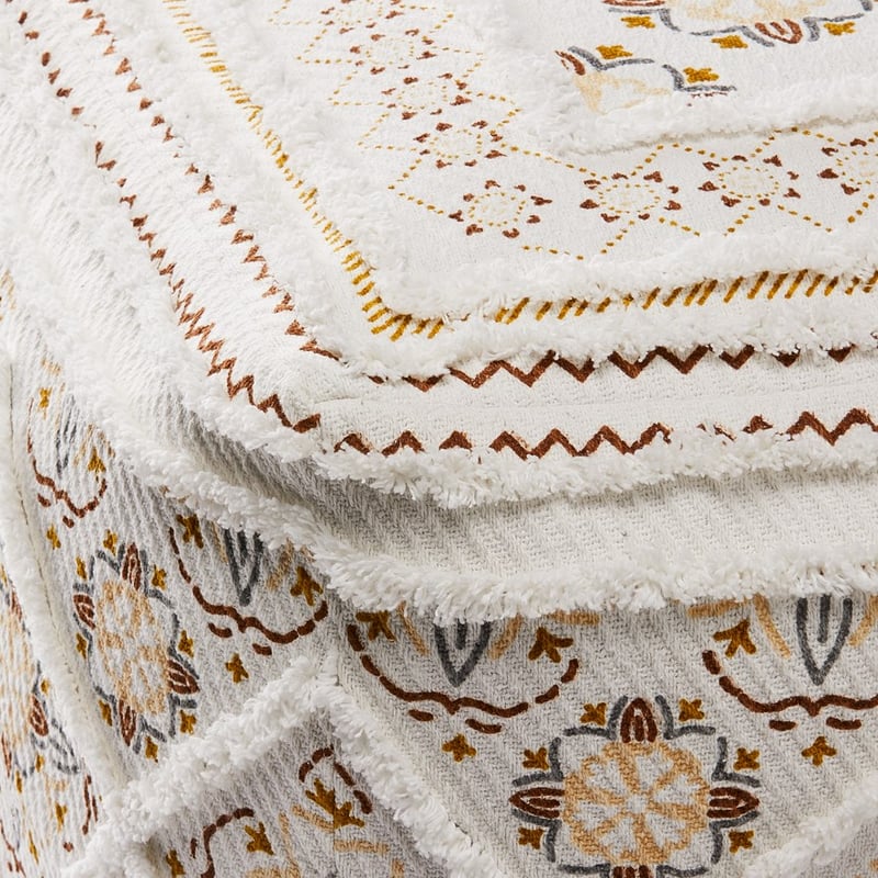 Moroccan Natural Tufted Pouf 