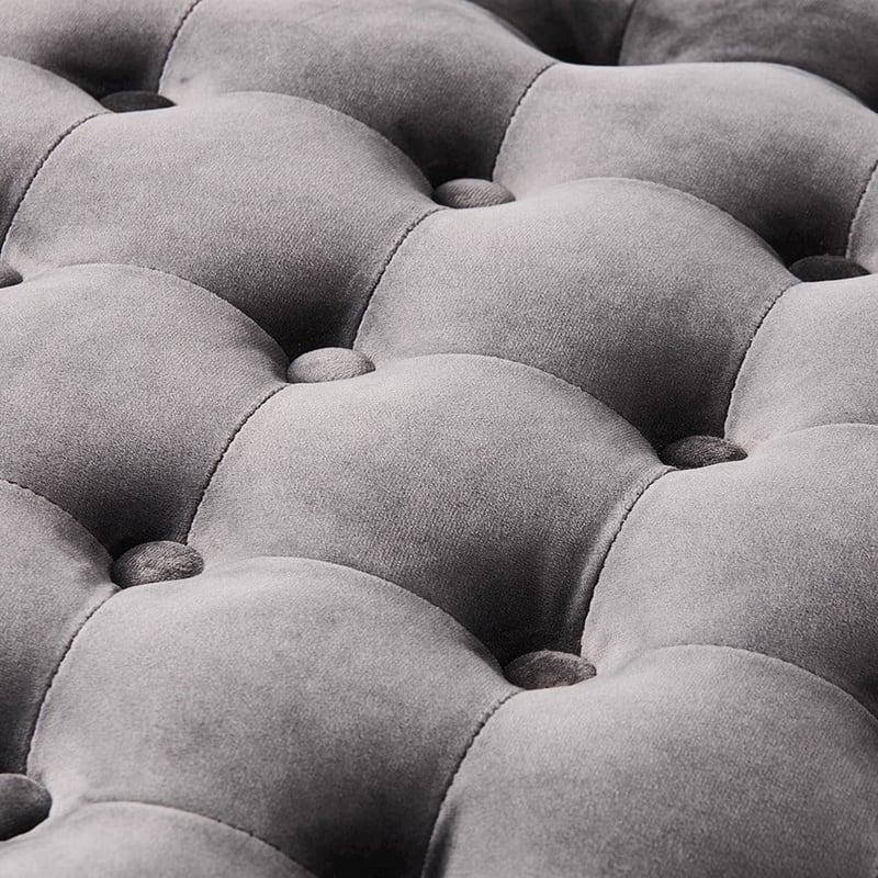Knightsbridge Velvet Ottoman Grey