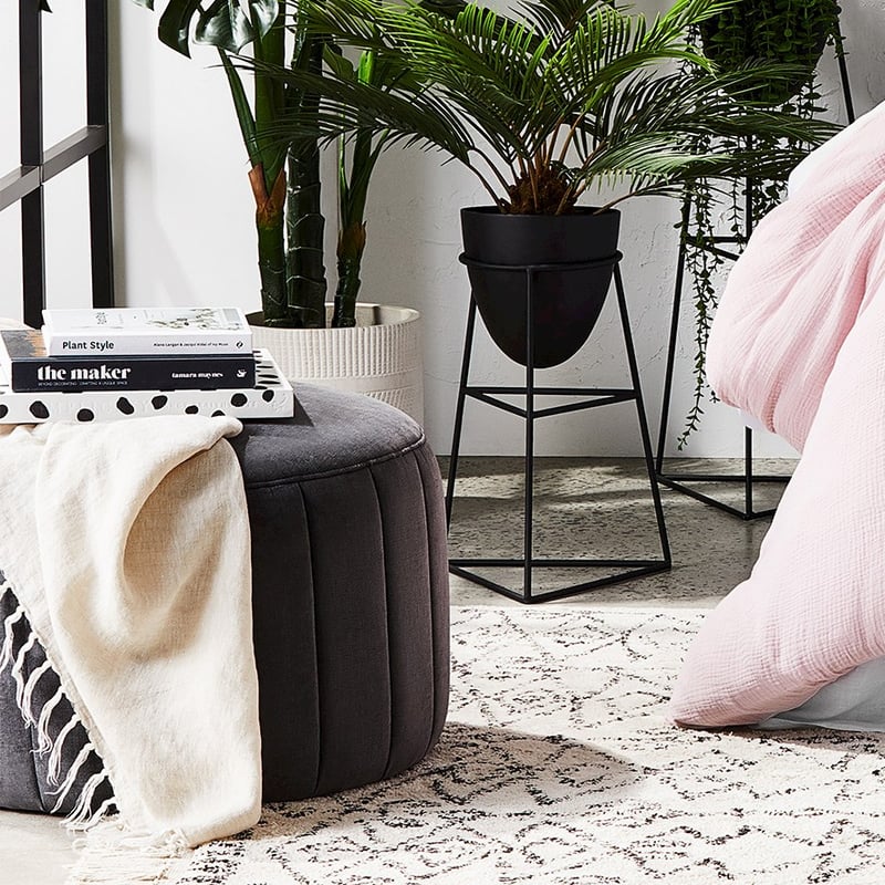 Small Kensington Ottoman in Coal 