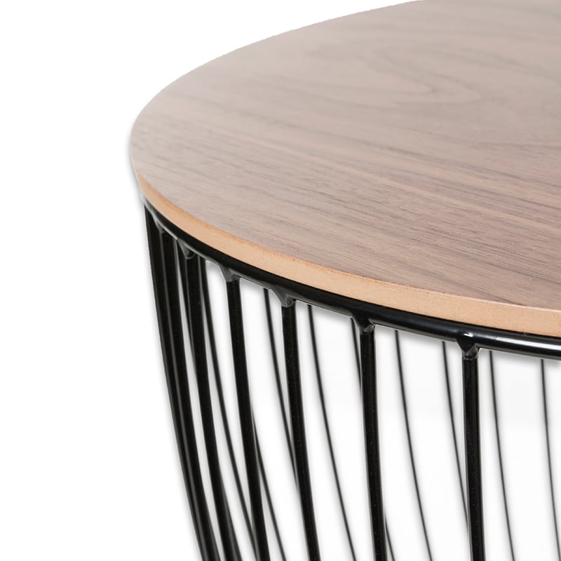 Element Round Side Table Walnut/Black
