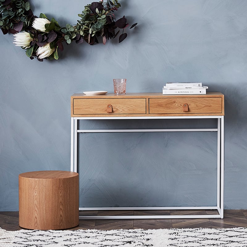Milo Console Natural & White