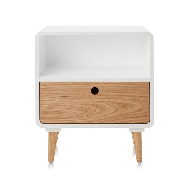 Hazel 1 Drawer & Shelf Side Table White