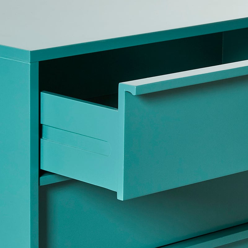 Finley 3 Drawer Teal Bedside Table