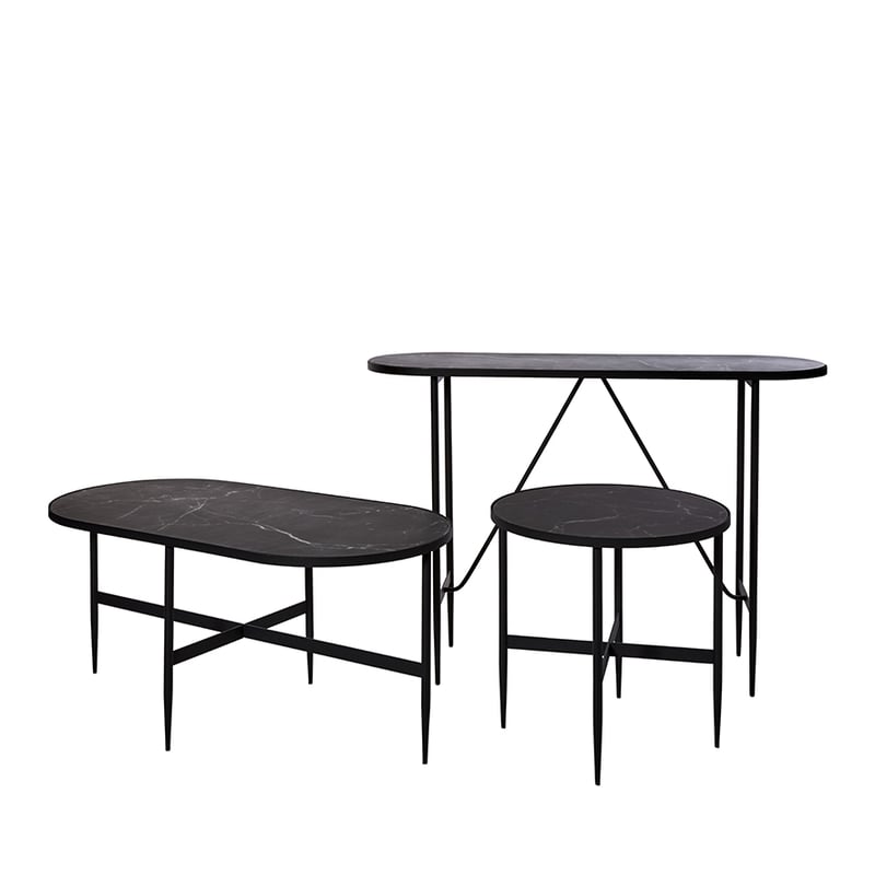 Oslo Black Marble Glass Console