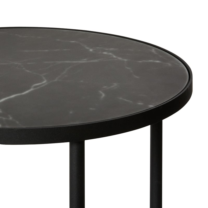 Oslo Black Marble Glass Side Table