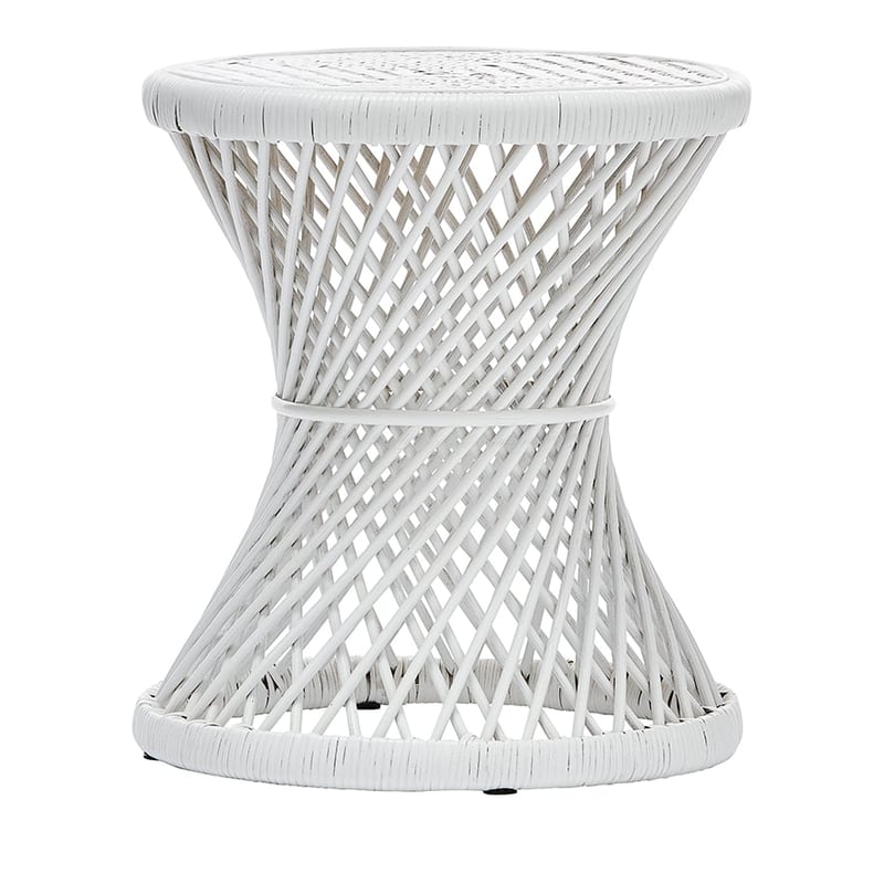 Bahama Rattan White Emmanuelle Round Side Table