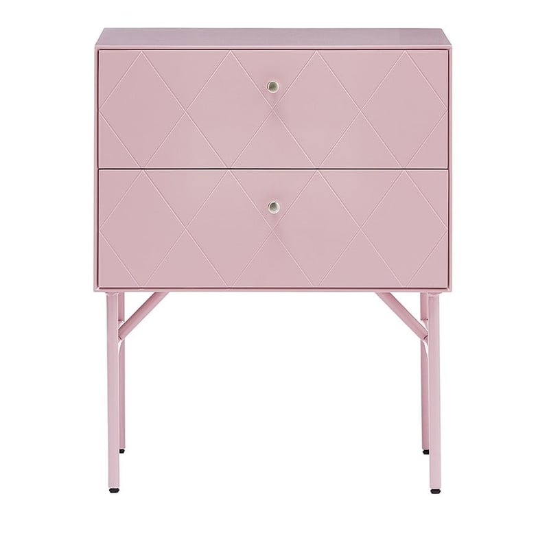 Modena 2 Drawer Dusty Pink Bedside Table 