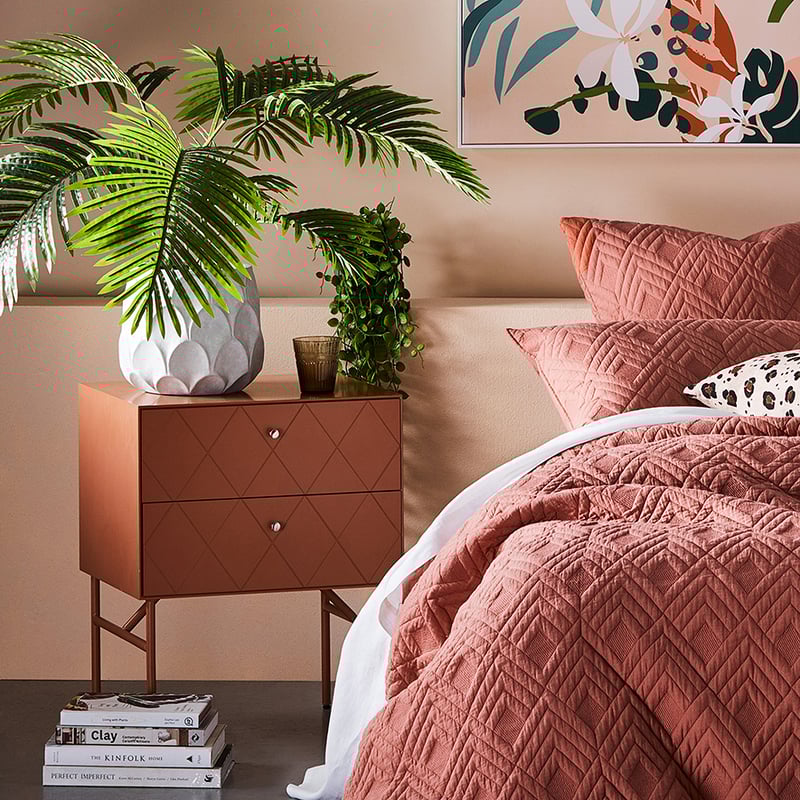 Modena 2 Drawer Jarrah Bedside Table 