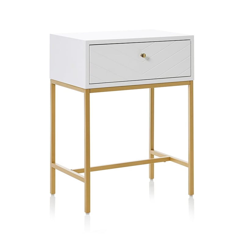 Sienna Collection Side Table White & Gold
