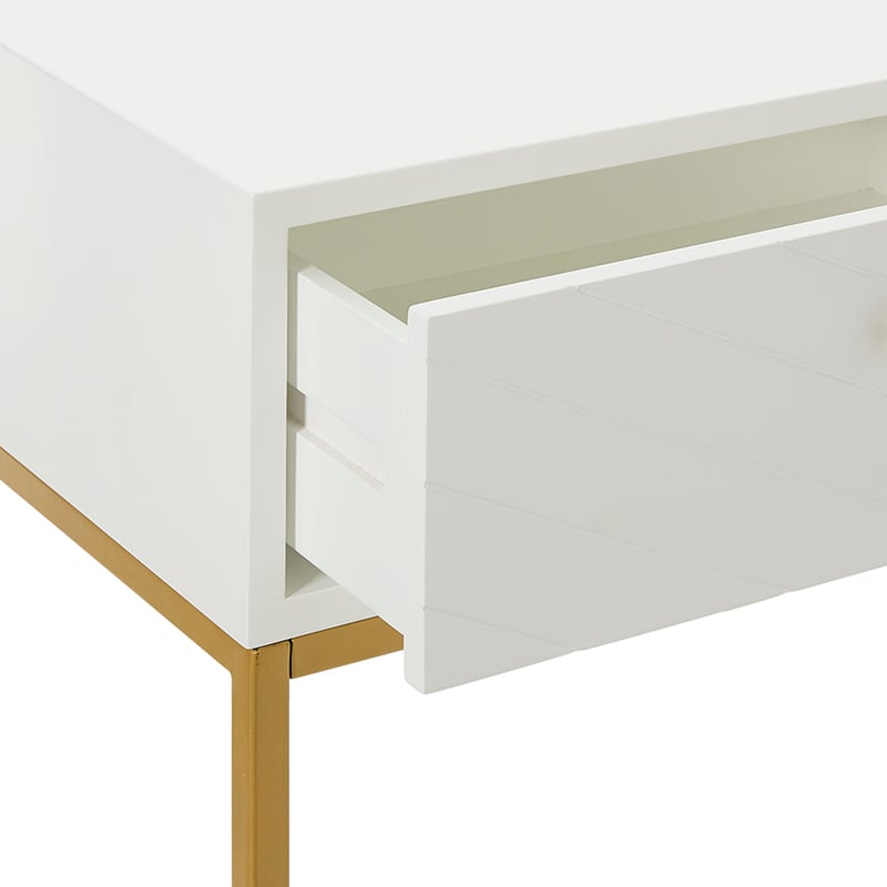 Sienna Collection Side Table White & Gold
