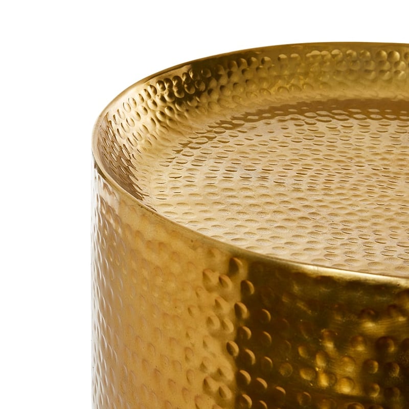 Cochin Beaten Metal Side Table Brass