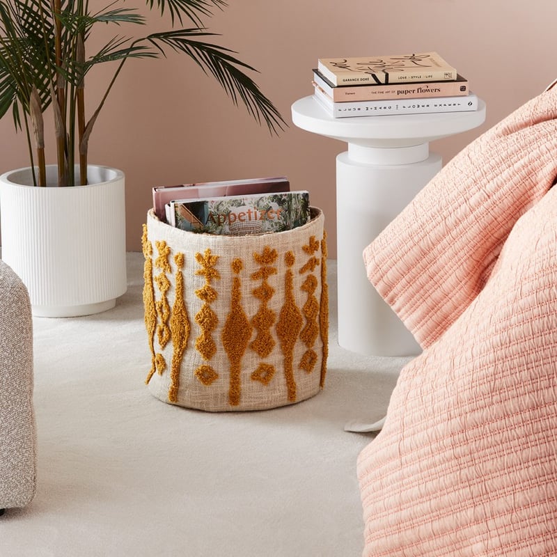 Red Earth Tufted Mustard Basket 