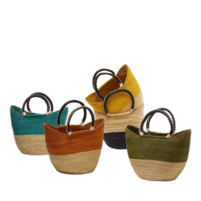 Bolga Basket Shopping L49xH46cm Blue/Natural 