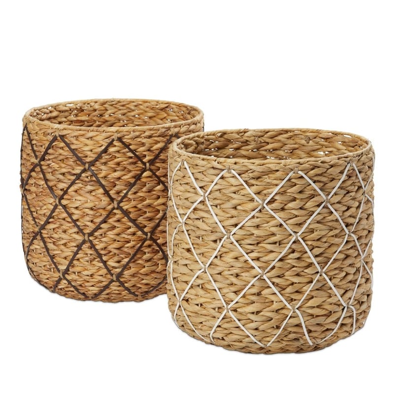 Lima Cross Basket Dia35xH35cm Natural/White 