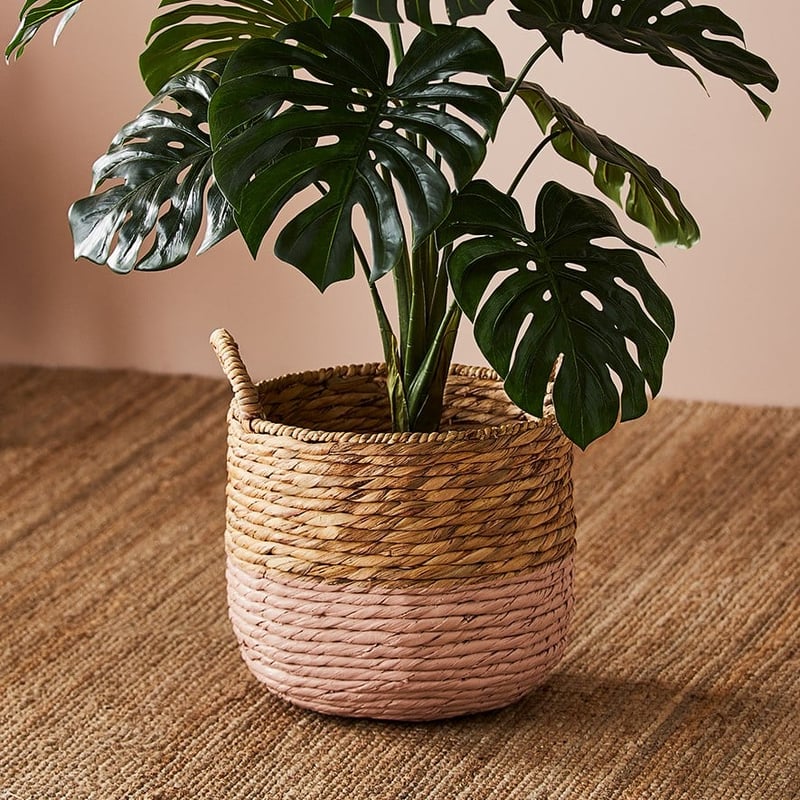 Otis Basket Dia35xH31cm Natural/Pink 