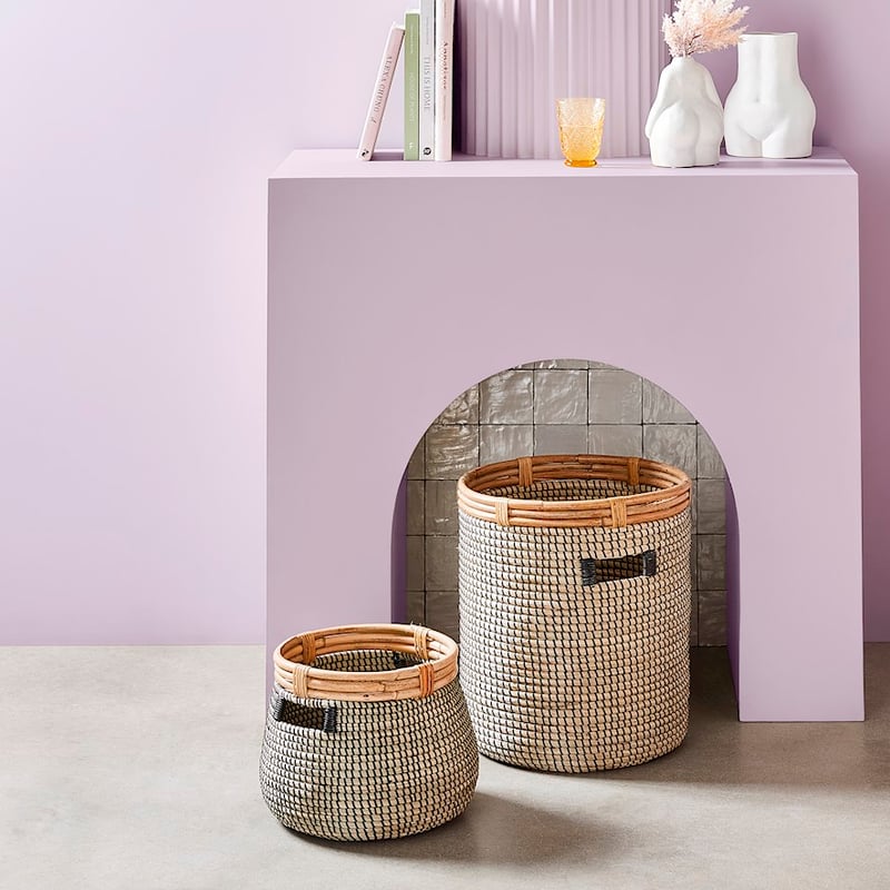 Dunedin Basket Dia33xH26cm Black/Natural 