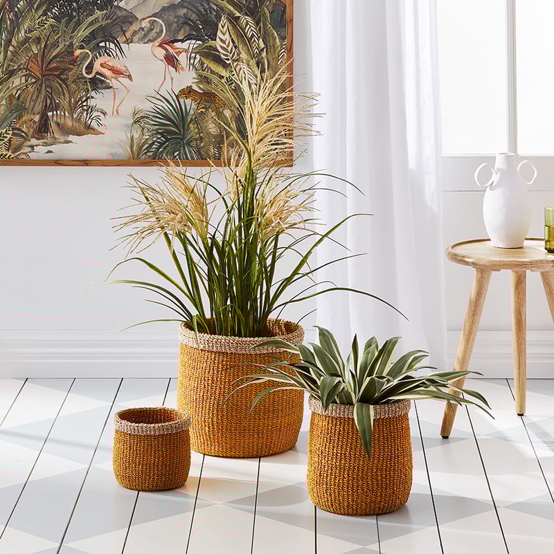 Marengo Basket Lrg Dia30xH31cm Mustard/Natural 