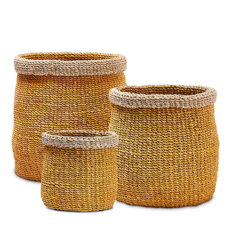 Marengo Basket Lrg Dia30xH31cm Mustard/Natural 