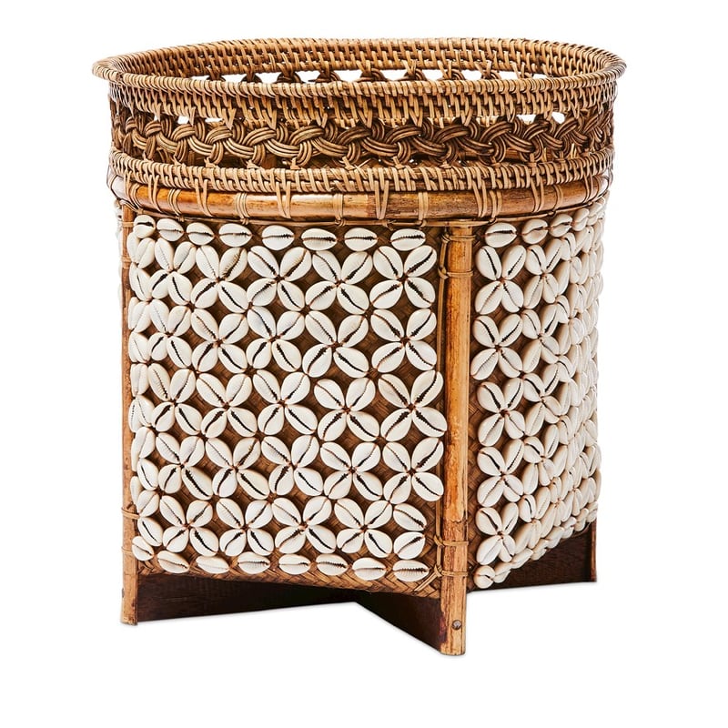 Cowrie Shell Basket Dia30xH30cm Natural 