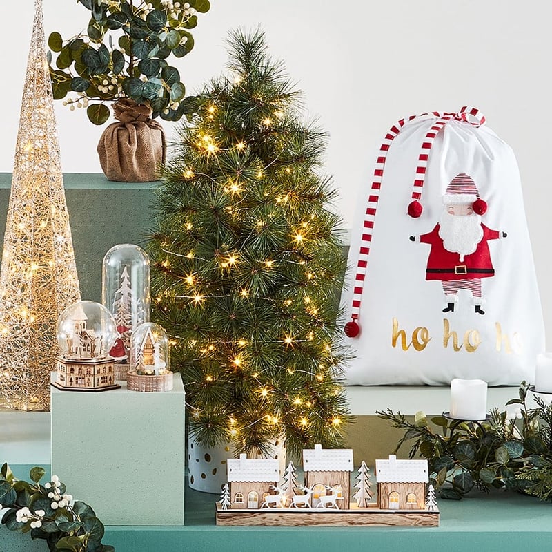 Christmas Green Burlap Tree