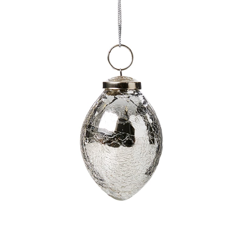 Mercury Silver Pear Bauble
