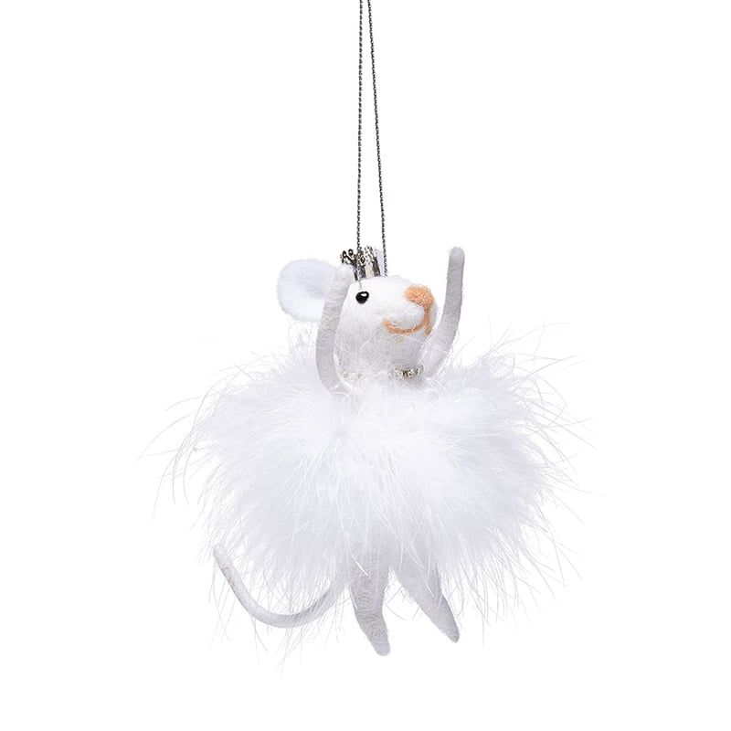 Wool Family White Fairy Mouse Decoration