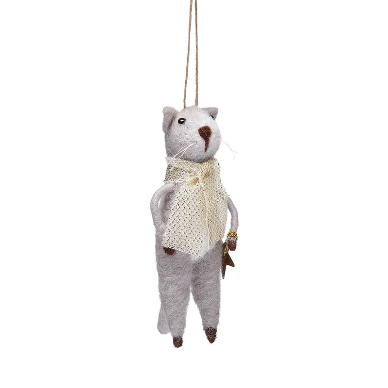 Wool Family Grey Cat Decoration