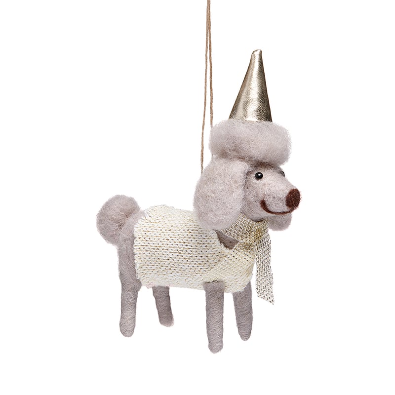 Wool Family Grey Poodle Decoration