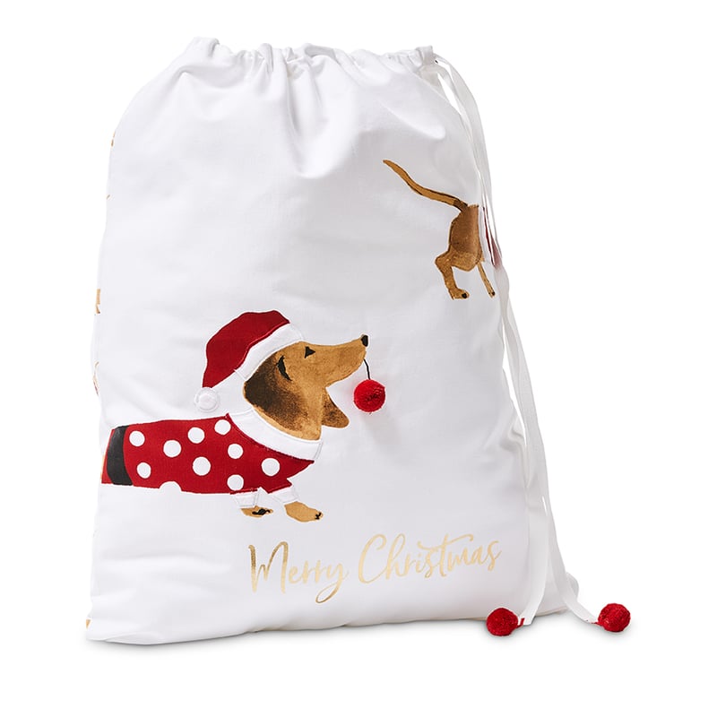 Festive Dachshund Santa Sack