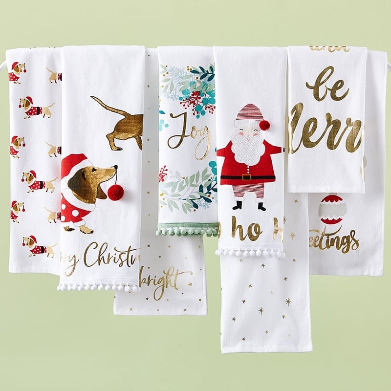 Dachshund Christmas Tea Towels Pack of 2