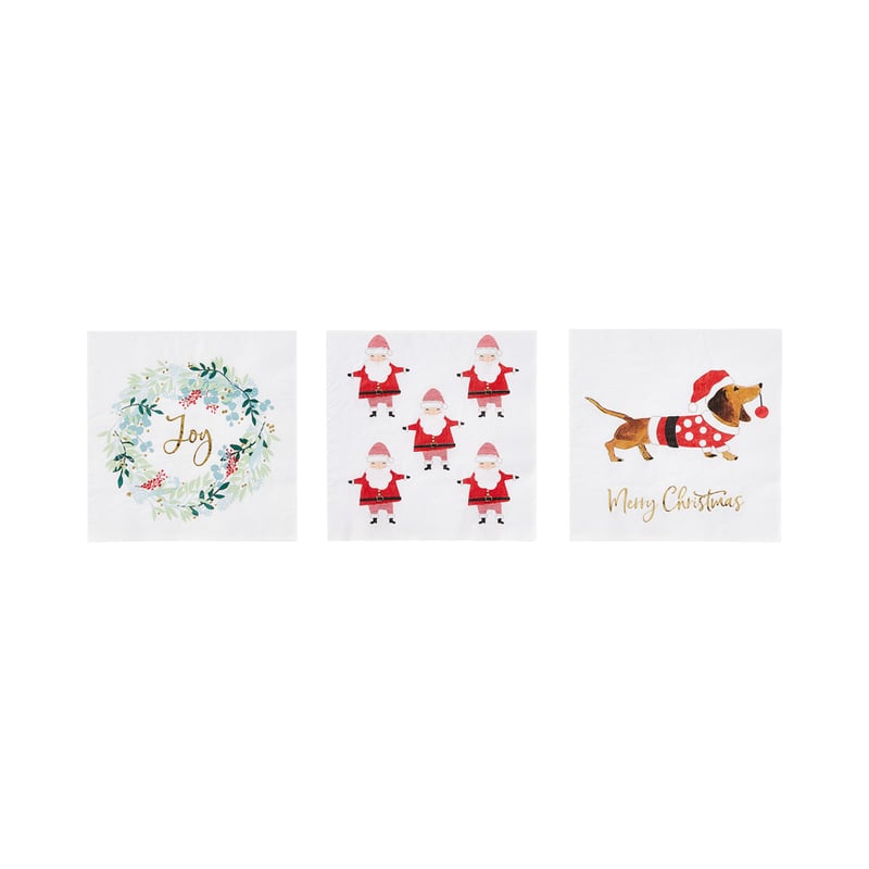 Festive Botanical Paper Napkins Pack of 20