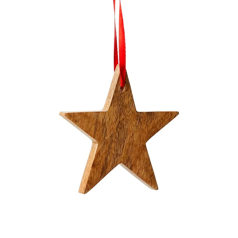 Hanging Timber Ornament Dia11cm Star Natural 