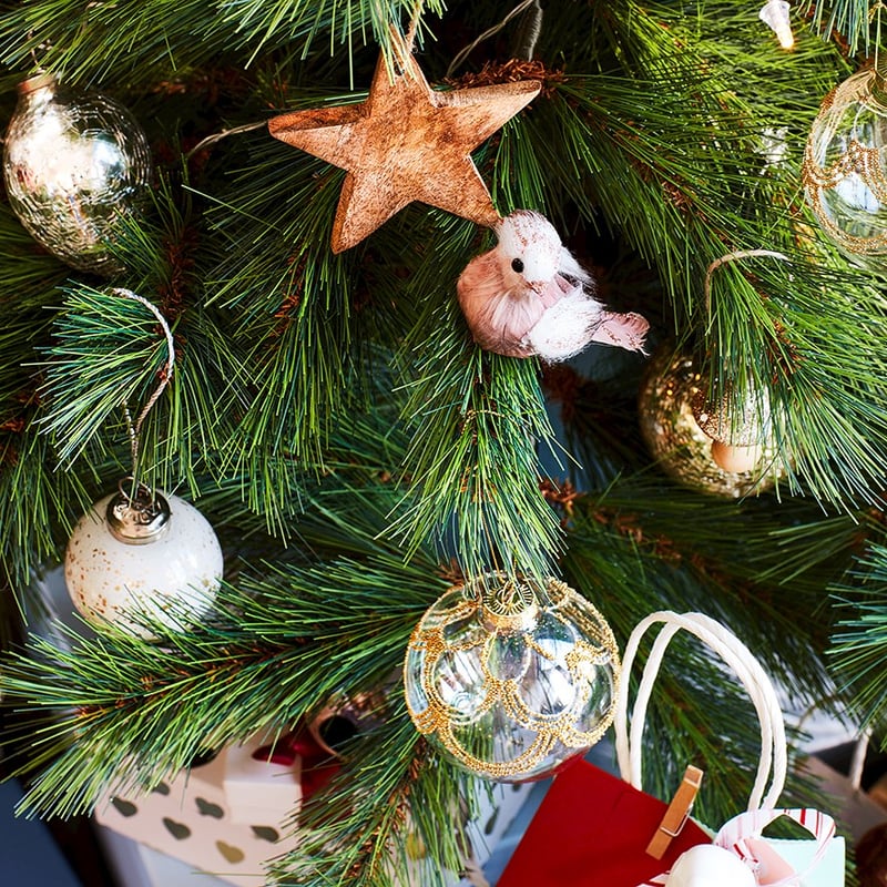 Hanging Timber Ornament Dia11cm Star Natural 