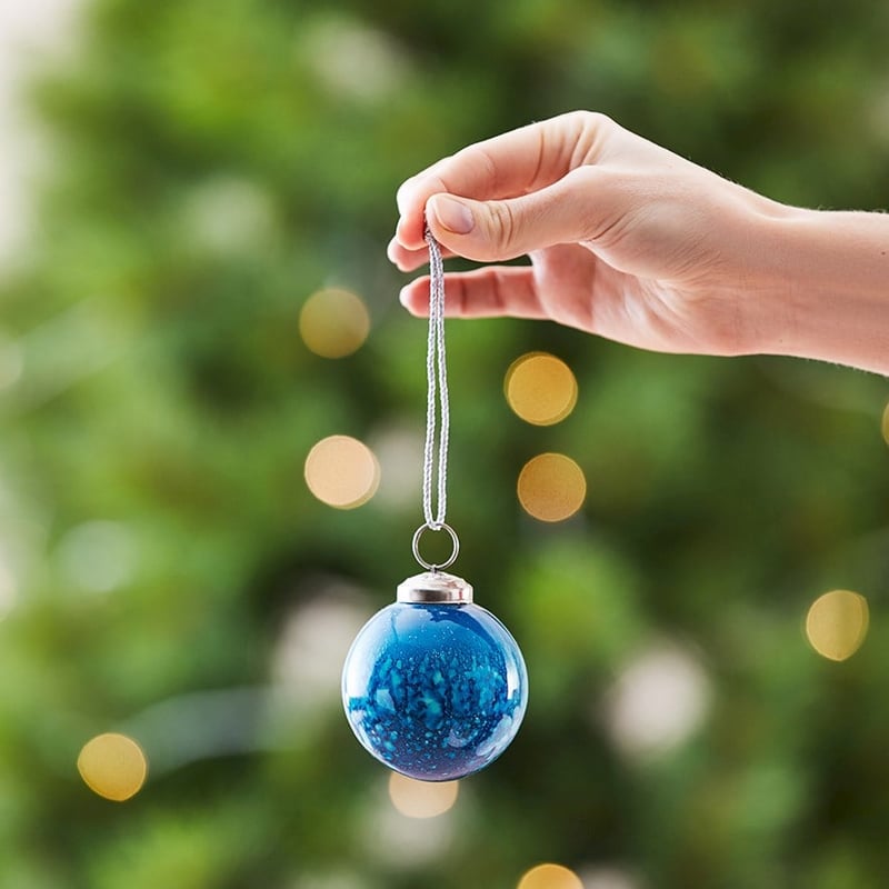 Marble Sapphire Ball Bauble