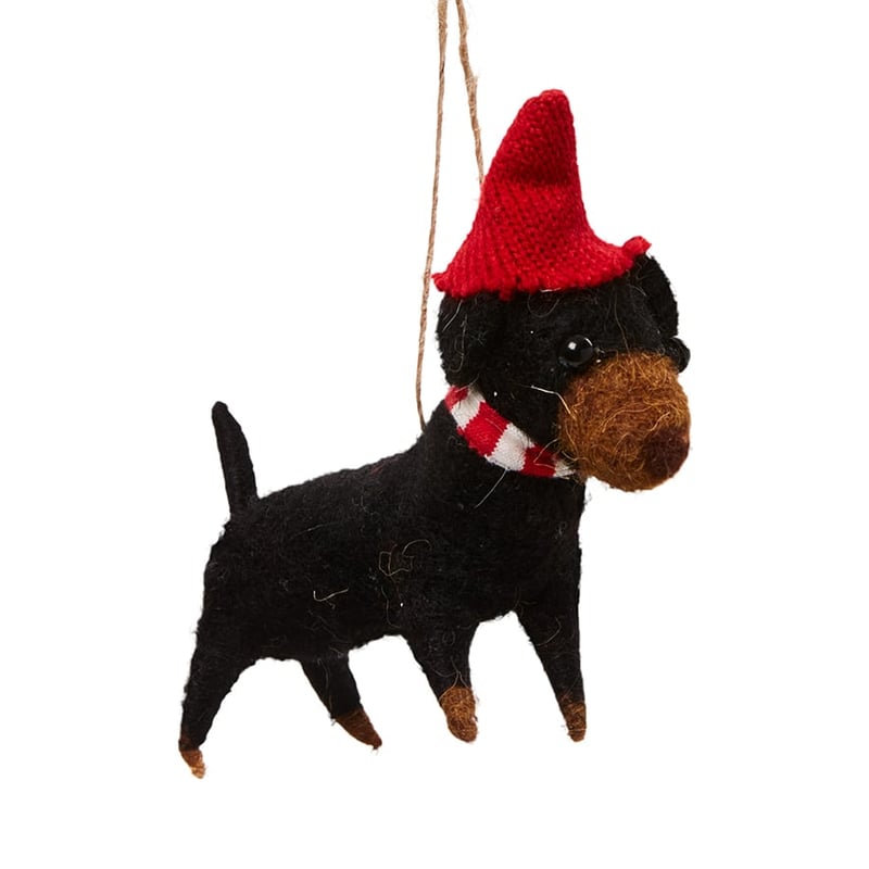 Dachshund Black Felted Friends Ornament
