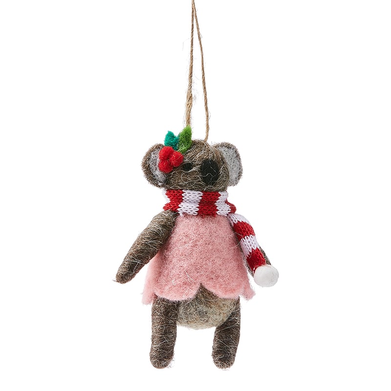 Girl Koala Brown Australiana Felted Friends Ornament