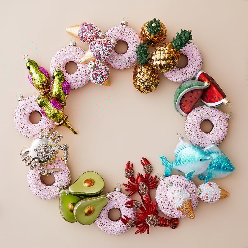 Antiqued Glass Red Car Ornament