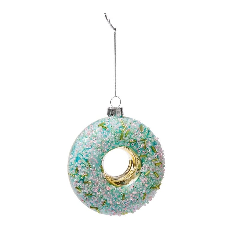 Aqua Donut Vintage Glass Decoration