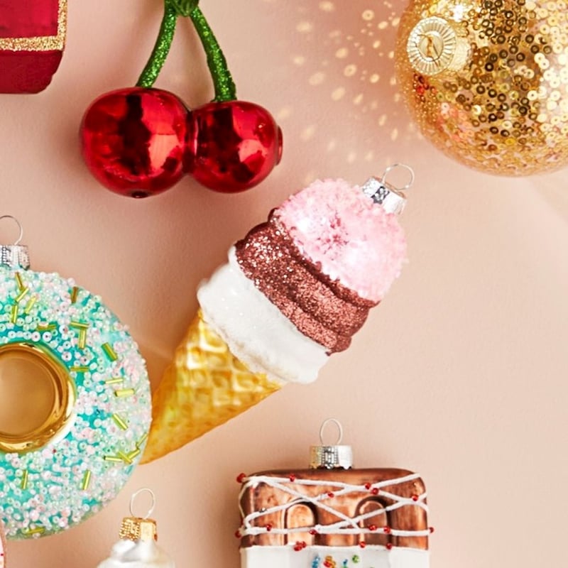 3 Scoop Multi Icecream Vintage Glass Decoration 