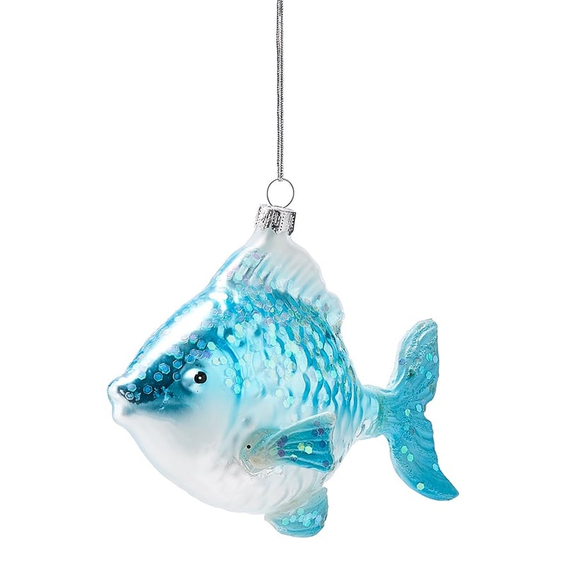 Blue Fish Vintage Glass Decoration